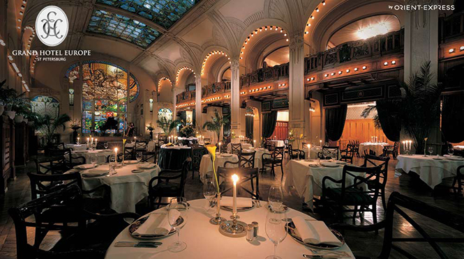 Гранд отель Европа это значок для Orien-Express. Красивый интерьер, дизайн и декор